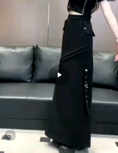 Black fashion temperament design all-match skirt womens high-grade straight slim skirt new style for spring and autumn