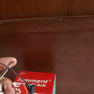 Lampu LED DC 25W Cahaya Putih + Kabel AKI 1.5M - Bohlam Lampu Aki LED