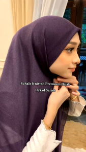 Schals Premium Knitted Square Hijab Orkid(Non Glitter) Tudung Bawal Shawl Bidang 46