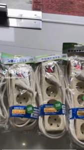 Stop Kontak Listrik 3 Lubang Kabel Arde 5m / 5 Meter KAWASHUKI / SUNFREE MJ Elektric