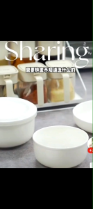 Steamed egg bowl with steamed egg custard ceramic water-cooling steamer bowl refrigerator storage bowl蒸蛋碗保鲜碗