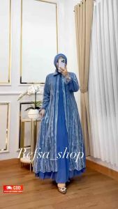BELLA DRESS GAMIS TERBARU BAHAN CERUTY BEBYDOLL MIX BURKAT GAMIS SIMPEL MEWAH ELEGAN GAMIS PESTA