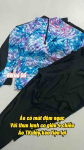 Đồ bơi nữ tay dài quần dài kín đáo có thêm dây kéo nhỏ áo tắm sinh viên giữ nhiệt phù hợp học bơi đi biển Bikini SG