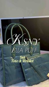 Kate Spade Ella Puffy Tote Bag | Glossy Quilted Shoulder Bag with Adjustable Strap & Spacious Interior Stylish Everyday Handbag