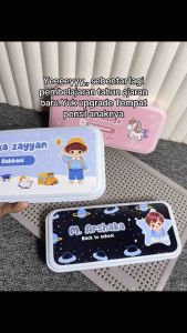 Tempat Pensil Anak TK / SD Custom Nama Lucu Bahan Plastik