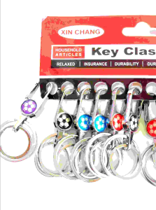 Keyring Gantungan Kunci Stainless Anti karat 12 pcs Motif bola Carabiner Bisa cantol