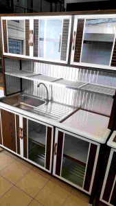 ตู้ครัวอลูมิเนียม 150 CM / ทรงสูง / โครงเหล็ก - ราคาปกติที่สุด 1,500 บาท