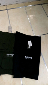 celana pendek cargo bahan katun twill