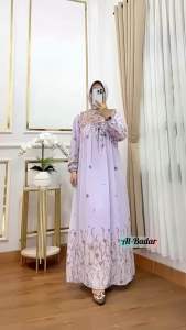 GAMIS SYARI MOTIF SULTAN BUNGA MEWAH SET HIJAB