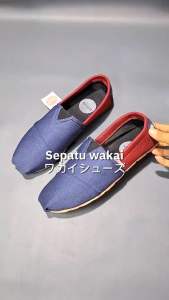 sepatu wakai -sepatu pria wanita termurah Sepatu Casual Slip On Pria Wanita Sepatu Kanvas Termurah Hitam Merah - Lazada