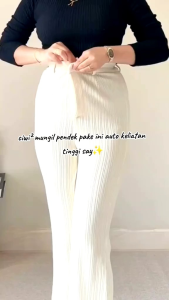 CELANA CUTBRAY KNIT WANITA higwaist knit cutbray wanita premium