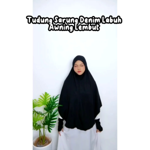 [Berdagu] Size 4XL Labuh Tudung Sarung Denim Berdagu / Khimar Lembut / Handsock