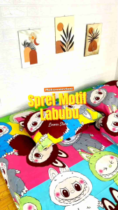 Sprei motif Labubu / sprei 180 / seprei 120 / sprei 160 /seprei 200 sprei karakter anak motif Lucu/ sprei katun / sprei homemade/sprei murah /sprei anti geser/grosir sprei