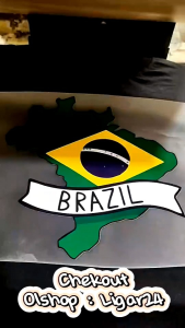 Baku Kaos brazil Map Flag Souvenir Kaos Oleh Oleh Brazil Peta Bendera Viral terlaris | Ligar24 Tshirt