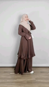 Gamis Ceruty Babydoll Terbaru Zyla Dress Ld 120 Gamis Terlaris Wanita Muslimah Dewasa Ukuran M LXL