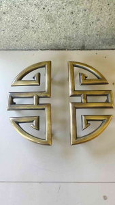 Handle Pintu Rumah Kuningan Antik Motif Chinese 15 cm 2 Pcs