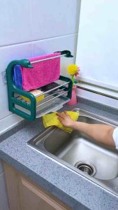 免打孔沥水抹布置物架  Punch-free drain mop rack家里厨房装上这个#免打孔沥水抹布置物架，抹布再不用搭在水龙头上晾干了⭐，有了它水池旁再不用乱糟糟了！#好物分享