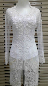 ATASAN KEBAYA AKAD NIKAH PUTIH MODEL TUNIK
