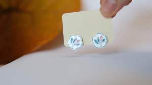 #2 Still Here Jewellery | Orchid Faux Shell-Inlay Studs