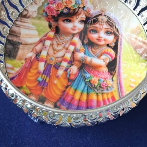 German Silver Pichawali Tray – Elegant Ethnic Decor