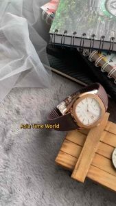 [Original] 8201G RG-1 Balmer Sapphire Mens Watch with White Dial and 50m Water Resistant Brown Silicone Strap | Official Warranty