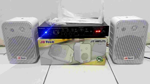 Paket Audio Sound Cafe Kantor Masjid Combo Speaker Amplifier + Bracket - JB Tech Speaker 55 Inch + Power Amplifier 2000W Bluetooth