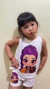 Huntrix Kpop Demon Hunters Kids girls Terno Sando fashionable shorts Girl clothing set terno for girls