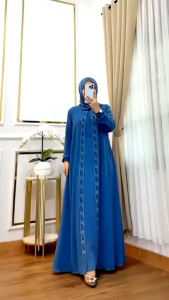 Gamis Wanita Dewasa Kekiniaan Koreaan Style Jasmine Dress Bahan Ceruty Baby Doll Full Furing Gamis Pesta Mewah Muslimah Elegan Terbaru 2025 Virall