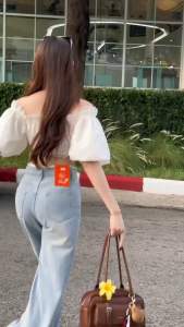 🌷เสื้อครอป แขนบอลลูน ทรงครอปน่ารัก