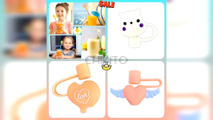 Silikon Penutup Sedotan Karakter Bahan Silicone