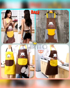 Apron Masak Korea Multifungsi & Celemek Dapur Ada Lap Waterproof Anti Air