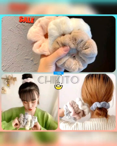 Ikat Rambut Korea Scrunchie Bulu Kunciran Rambut Lingkar Besar Scrunchie Korea RW5723