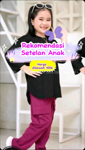 Promo!! Setelan Anak Ziela Kids Setelan Cargo Motif Bunga Fullsize