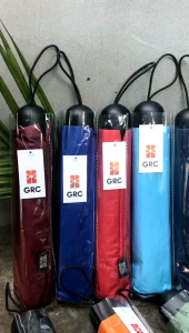 Payung lipat 3 polos warna / lapis hitam / anti UV / GRC - A303