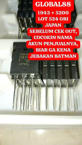 1 SET (1943 + 5200) ORIGINAL JAPAN FINAL TOSHIBA 2SA1943 2SC5200 SA1943 SC5200 AMPLI PSU POWER AMPLIFIER SUPPLY SUPLY