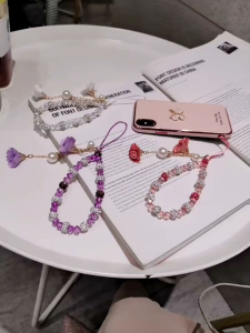Gantungan hp tali hp kristal juntai bunga | Phone strap phone charm ala korea
