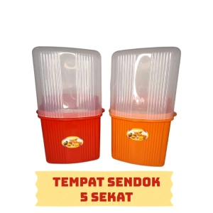 Tempat Sendok garpu 5 sekat + tutup / Tempat Sendok 5 Sekat - Praktis dan Estetis untuk Dapur Anda