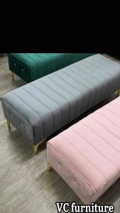 VC GOLD LEG LINE BENCH CHAIR 4F VELVET LONG STOOL OTTOMAN SOFA