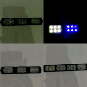 Lampu Kedip 2 Warna Merah Biru 12 Mata Ultrasonic Motor Mobil Truk dan Bus