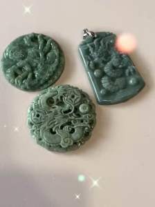 Mặt dây chuyền ngọc bội long phụng uy quyền tài lộc hỗ trợ công danh sự nghiệp