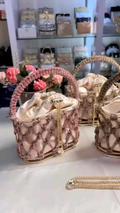 Tas Pesta THALIA Embellished Crystal Clutch Bag