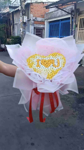 hoa sao giấy xếp sẵn(hình tim dáng xòe)