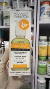 [MỸ] Dầu body oil vitamin C advanced Clinicals 112ml Nghệ Dầu Bưởi Dầu Tầm Xuân Vitamin E sáng mịn mượt da khoẻ sáng