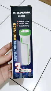 Senter Tangan Emergency Nyala Pakai Baterai AA Cahaya Putih Hemat Energi MITSUYAMA MS-1239