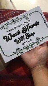 signage Wash hands with soap
