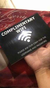 Complimentary wifi Signage