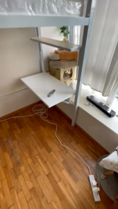 Loft bed customize with table +book.shelf