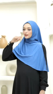 anggun Alya Khimar simple Jersey premium segitiga instan