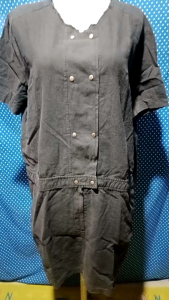 DRESS LENGAN PENDEK DENIM HITAM(LA STELLA) 171