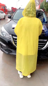 Jas Hujan Dewasa Viral Model Hoodie Bahan EVA Anti Air Mantel Hujan Korea Semi Transparan Jubah Terusan